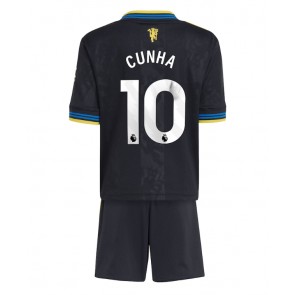 Manchester United Matheus Cunha #10 Tredjetrøje Børn 2025-26 Kortærmet (+ Korte bukser)